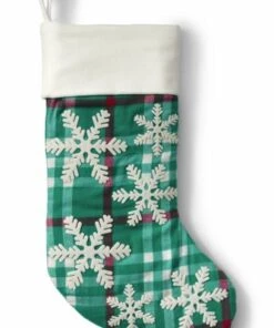 Deals 🤩 Embellished Personalized ❄ Christmas Stocking Rich Red Multi Plaid ✨