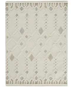 Discount 🎉 Feizy Rugs Anica Diamond Pattern Wool Area Rug Ivory ❤️