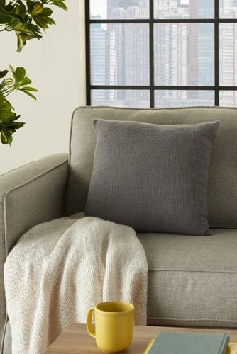 Best reviews of 🛒 Mina Victory Life Styles Solid Woven Cotton Decorative Throw Pillow Mustard 👏 - Image 4