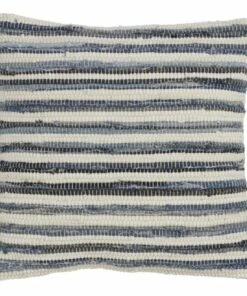 Flash Sale 🎁 Saro Lifestyle Striped Denim Chindi Decorative Throw Pillow 🎉