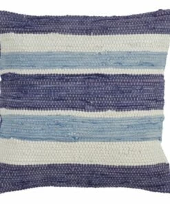 Flash Sale 🥰 Saro Lifestyle Wide Striped Chindi Decorative Throw Pillow 💯