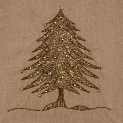 Best Pirce 😉 Saro Lifestyle Beaded 🎅 Christmas Tree Decorative Throw Pillow Silver 😀 - Image 3