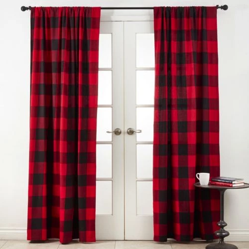 New 🎁 Saro Lifestyle Buffalo Plaid 54 x 84 Cotton Curtains Red 👏 - Image 5