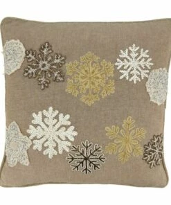 Cheapest 🎁 Saro Lifestyle Embroidered Snowflakes Decorative Throw Pillow ⭐