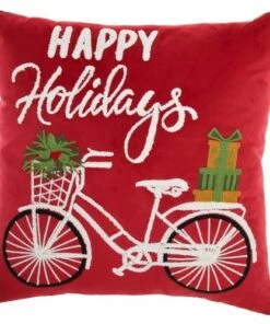 Coupon 👍 Mina Victory Happy Holidays Decorative Throw Pillow 👏