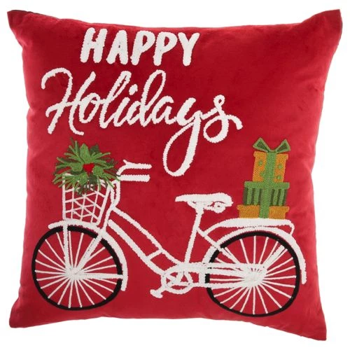 Coupon 👍 Mina Victory Happy Holidays Decorative Throw Pillow 👏