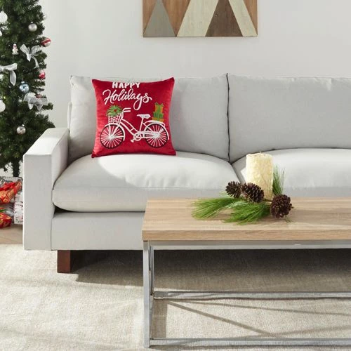 Coupon 👍 Mina Victory Happy Holidays Decorative Throw Pillow 👏 - Image 2