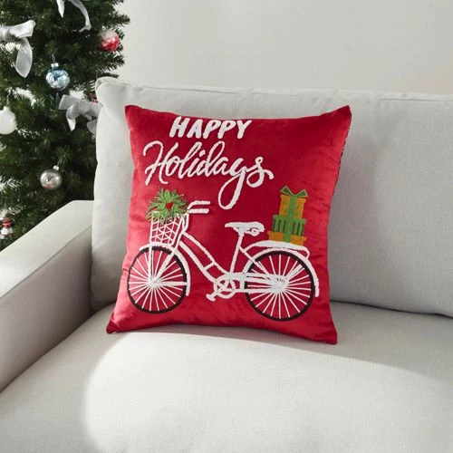 Coupon 👍 Mina Victory Happy Holidays Decorative Throw Pillow 👏 - Image 3