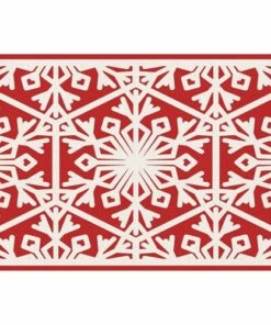 Promo 🔥 A and A Story Red Snowflake Holiday Floor Mat Red ⌛