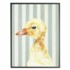 Cheapest 👍 Antique Curiosities Baby Duck with Stripes Small Framed Wall Art Pink 🔥