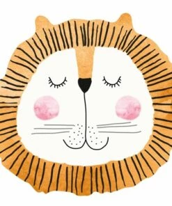 Promo ⭐ A and A Story Kids Lion Waterproof Stain Resistant Vinyl Floor Mat Multi ✔️