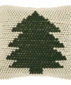 Best reviews of ✔️ Mina Victory 🎅 Christmas Tree Hook Decorative Square Throw Pillow Ivory/Gray ⭐