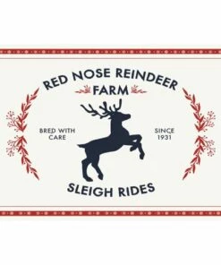 Hot Sale 🤩 A and A Story Red Nose Reindeer 🎅 Christmas Floor Mat Cream 😍