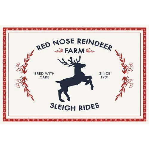 Hot Sale 🤩 A and A Story Red Nose Reindeer 🎅 Christmas Floor Mat Cream 😍