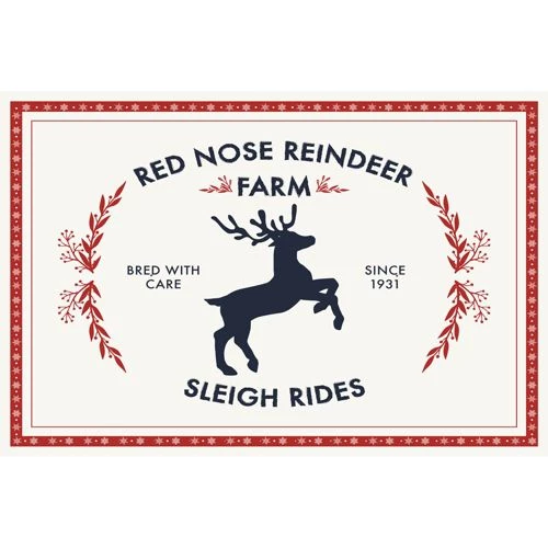 Hot Sale 🤩 A and A Story Red Nose Reindeer 🎅 Christmas Floor Mat Cream 😍 - Image 6