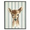 New 🧨 Antique Curiosities Baby Deer with Stripes Small Framed Wall Art Pink 🛒