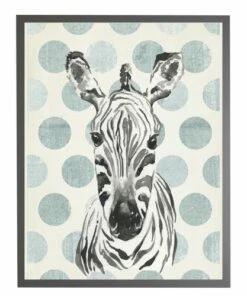 Budget ✔️ Antique Curiosities Baby Zebra with Polka Dots Small Framed Wall Art Pink 🛒