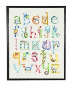 Hot Sale 😉 Antique Curiosities Alphabet Small Framed Wall Art Multi 🤩