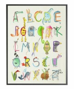 Budget 🔥 Antique Curiosities Animal Alphabet Small Framed Wall Art Multi 💯