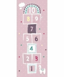 Top 10 ⌛ A and A Story Kids Pink Llama Hop Scotch Waterproof Stain Resistant Vinyl Floor Mat ⭐