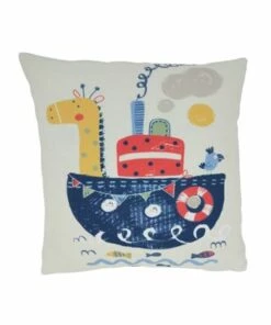 Buy 🤩 Saro Lifestyle Giraffe At Sea Print Decorative Throw Pillow 🌟