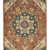 Buy ⭐ Nourison Bahari Vintage Pattern Wool Area Rug Rust ❤️