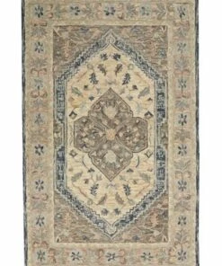 Best deal 🔥 Nourison Bahari Border Wool Area Rug Grey 🎉
