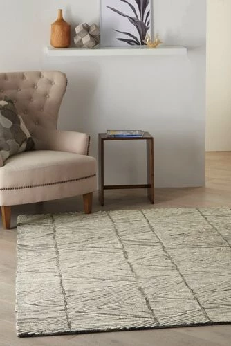 Cheap ๐ Nourison Vail Chevron Wool Area Rug Gray/White ๐ - Image 3