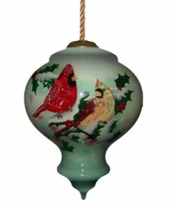 Best Pirce 👏 Inner Beauty Winter Companion Cardinals Glass Ornament 👏