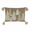 Best Sale 🎁 Saro Lifestyle Embroidered 🎅 Christmas Trees Throw Pillow with Tassels 💯