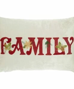 Brand new ✨ Mina Victory ❄ Christmas Embroidered Family Decorative Throw Pillow 💯