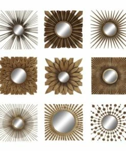 Brand new 😍 Baywater Living Set of 9 Gold Metal Rustic Wall Mirror 23'' x 23'' 🛒