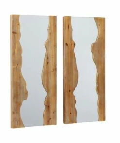 Cheap 😍 Baywater Living Set of 2 Brown Wood Contemporary 13'' x 32'' Wall Mirror ❤️
