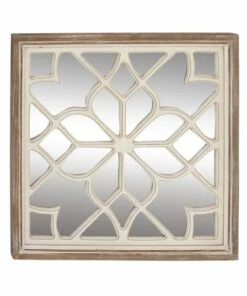Budget 🌟 Baywater Living White Vintage Wood 30'' x 30'' Wall Mirror 👏