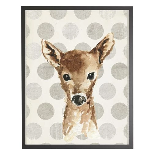 Hot Sale ๐ Antique Curiosities Baby Deer with Polka Dots Small Framed Wall Art Pink โค๏ธ - Image 4