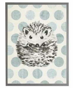 Coupon 🎁 Antique Curiosities Baby Hedgehog with Polka Dots Small Framed Wall Art Navy 🤩