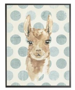 Buy 🌟 Antique Curiosities Llama with Polka Dots Small Framed Wall Art Pink 🎉