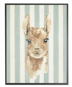 Best deal 😉 Antique Curiosities Llama with Stripes Small Framed Wall Art Navy ❤️