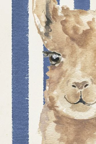 Best deal ๐ Antique Curiosities Llama with Stripes Small Framed Wall Art Navy โค๏ธ - Image 3