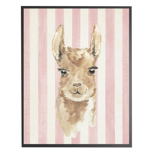Best deal ๐ Antique Curiosities Llama with Stripes Small Framed Wall Art Navy โค๏ธ - Image 6