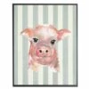 Top 10 ⌛ Antique Curiosities Baby Pig with Stripes Small Framed Wall Art Navy ⭐