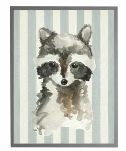 Wholesale โญ Antique Curiosities Raccoon with Stripes Small Framed Wall Art Blue โญ