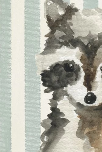 Wholesale ⭐ Antique Curiosities Raccoon with Stripes Small Framed Wall Art Blue ⭐ - Image 2