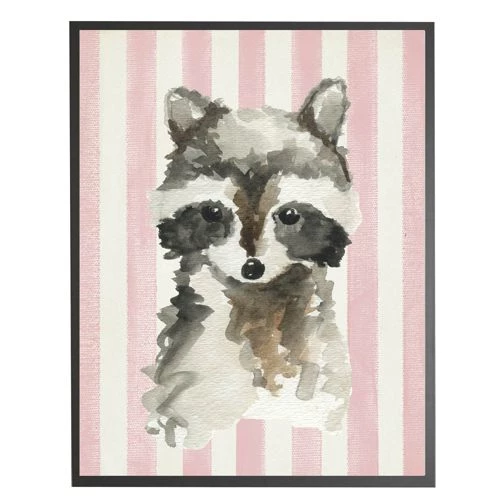 Wholesale ⭐ Antique Curiosities Raccoon with Stripes Small Framed Wall Art Blue ⭐ - Image 6