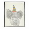 Cheap 👏 Antique Curiosities Elephant with Party Hat Small Framed Wall Art Elephant 🥰