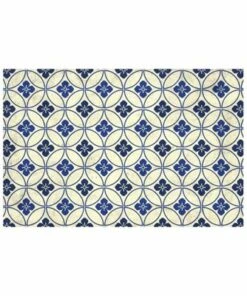 Cheapest โ Bungalow Flooring Skid Resistant Circle Pattern Floor Mat Blue ๐