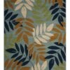 Budget 👍 Nourison Caribbean Leaf Area Rug Blue ⭐