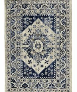 New ⌛ Nourison Cyrus Medallion Area Rug Ivory/Blue 👏