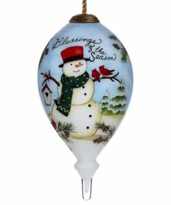 Cheap 👏 Inner Beauty Blessings of the Season Snowman Glass Ornament ⭐