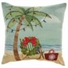 Discount 🌟 Mina Victory ❄ Christmas on Beach Light Up Decorative Throw Pillow 🤩